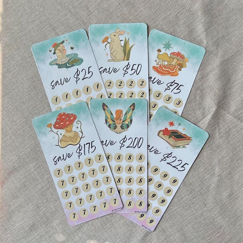 Vintage Forest 1950 Savings Challenge | Laminated Cash Stuffing Tracker | 1-12 M